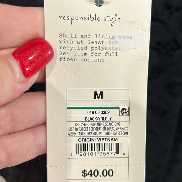 NWT a new day Black Lace Long Sleeve Dress    Size: Medium - Picture 7 of 8